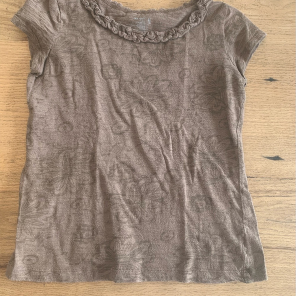 Old‎ Navy Ruffle Scoop Neck Short Sleeve Tee Shirt Girls M Preloved